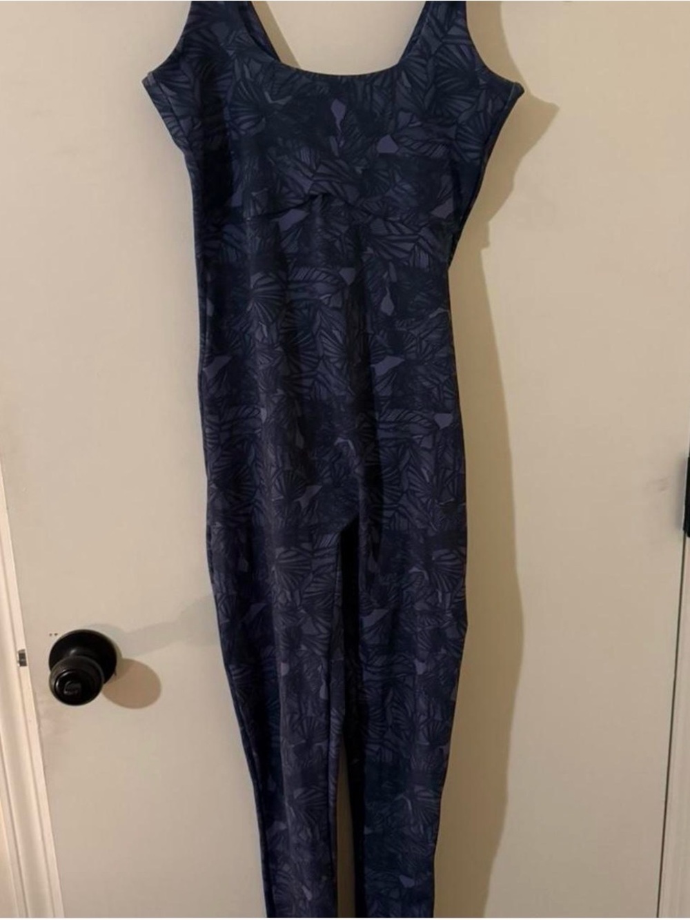 Women’s Navy Patterned Leggings Jumpsuit